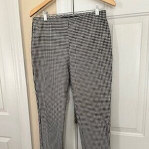 Women's Pants Karen Kane Medium Black & White Plaid Stretchy & Fitted Skinny Leg